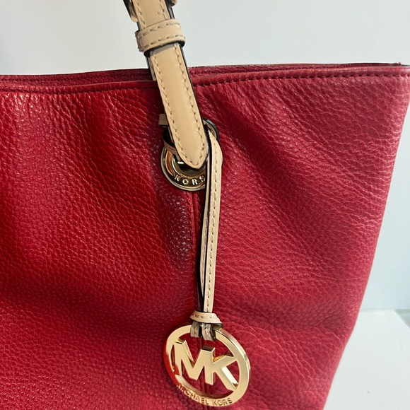 Michael Kors Red Pebble Leather
Tote Bag with Tan Straps - Picture 2 of 12